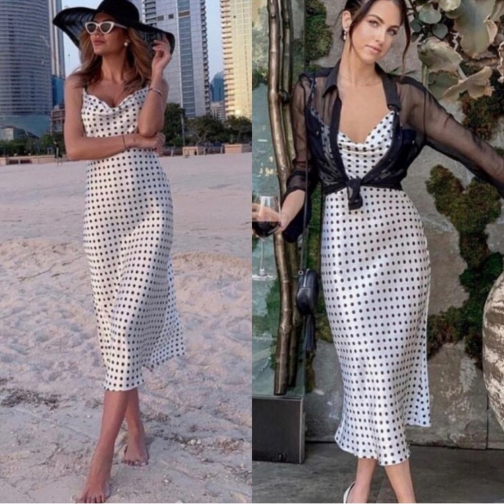 Zara polka dot slip dress
